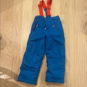 Mini Boden Vibrant Blue Snow Pants with Red Straps